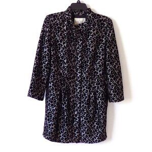 Rachel Roy Leopard Print Jacket Size 10 Black Dark Gray Metallic